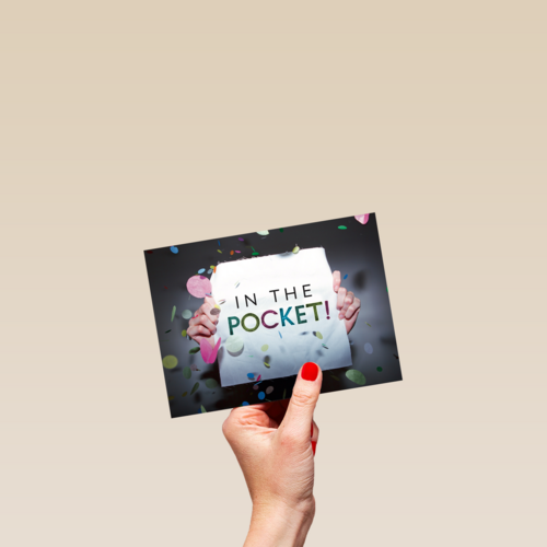 party decorations kaart met de tekst in the pocket