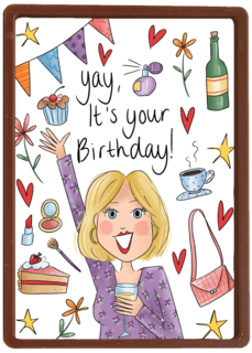 Verjaardagskaart vrouw Yay it is your birthday Matia Studio