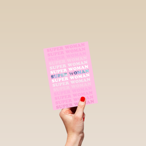 Verjaardagskaart Super woman powervrouw