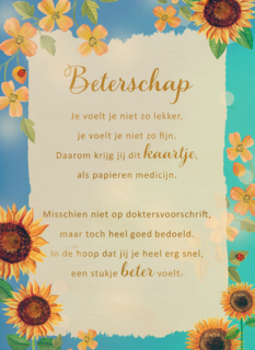 Beterschapskaart zonnebloemen More than words