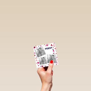 hartjes driehoekjes feest fotokaart