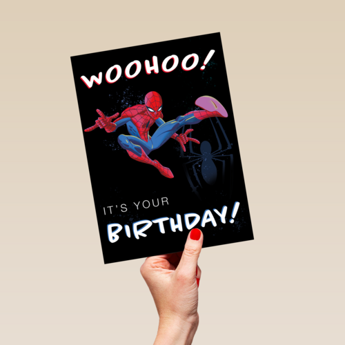 Spiderman verjaardagskaart woohoo