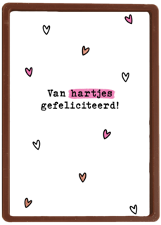 Verjaardagskaart Van Hartjes Gefeliciteerd