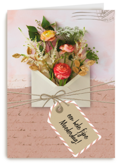 Moederdagkaart envelop met bloemen