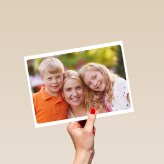 fotokaart witte rand liggend