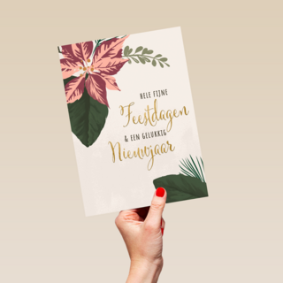 Kerstkaart fijne feestdagen gelukkig nieuwjaar