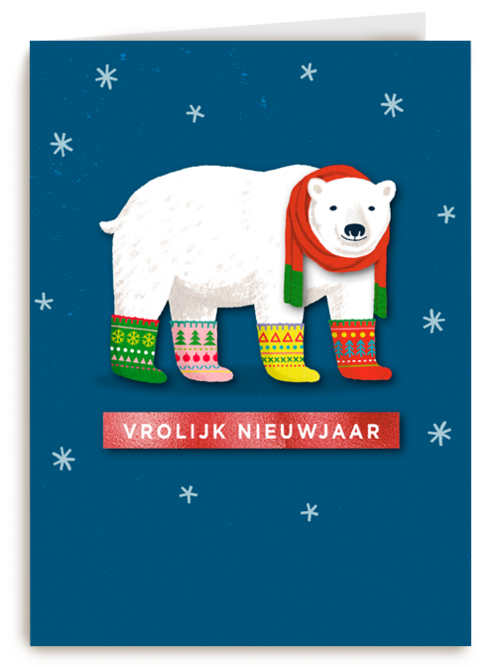 Vrolijk nieuwjaar ijsbeer