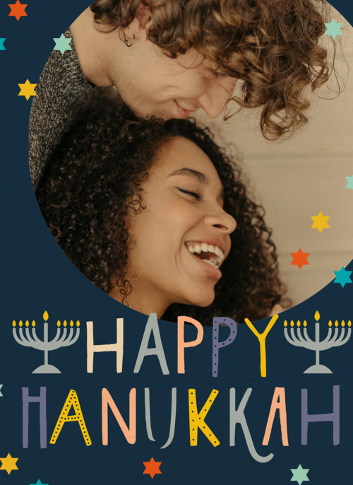 Happy Hanukkah fotokaart