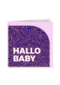 Paarse design kaart hallo baby