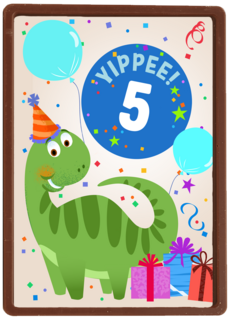 Verjaardagskaart dino yippee leeftijd
