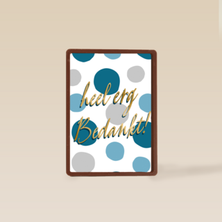 bedankt kaart zakelijk heel erg bedankt stippen