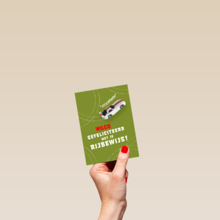 Rijbewijs kaart gefeliciteerd met naam