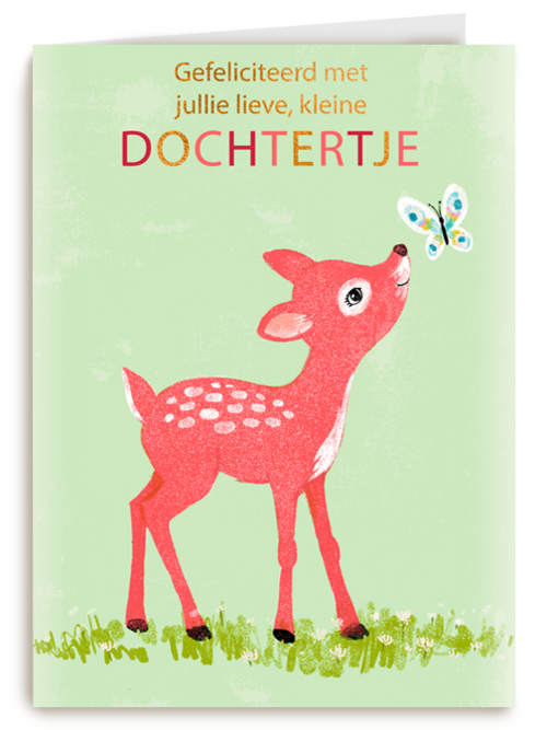 geboorte dochter hertje vlinder gefeliciteerd
