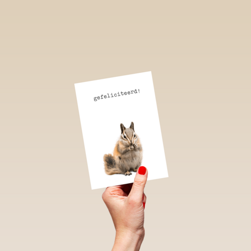 Gefeliciteerd kaart furry cuddles eekhoorn