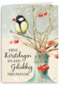 Kerstkaart Marjolein Bastin koolmees rode bes