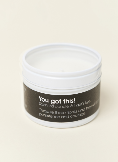 Rockstyle Geurkaars Met Tijgeroog - You Got This | Rockstyle Cadeau Woonaccessoires |