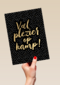 op kamp kaart zwart goud veel plezier op kamp