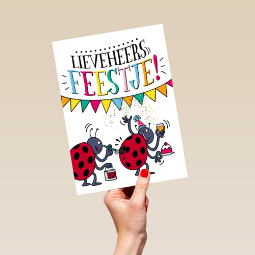verjaardagskaart lieveheersfeestje
