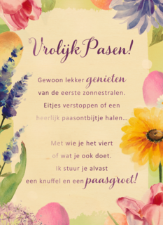 pasen kaart genieten van de eerste zonnestralen