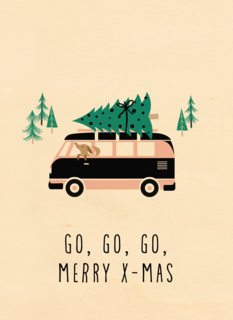 go go go mery x mas kerstkaart