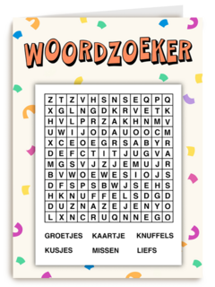 kaart voor kinderen woordzoeker spelletje corona quarantaine