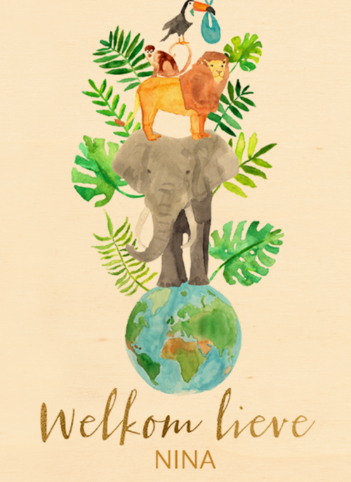 geboorte wereld met dieren
