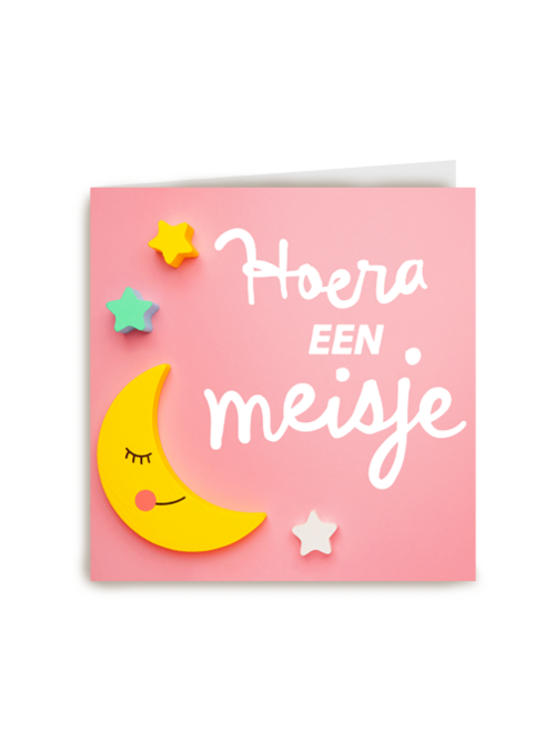 Hoera een meisje geboortefelicitatie