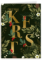 Kerstkaart klassiek gouden letters