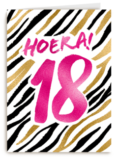 Verjaardagskaart Hoera 18 meisje vrouw