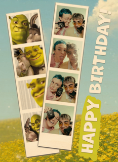 happy birthday met shrek fotokaart