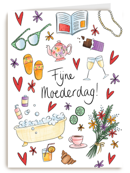 Moederdagkaart Illustratie Fijne moederdag Matia Studio