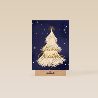 Kerstkaart witte kerstboom