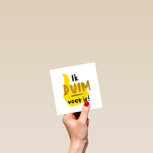 succes kaart ik duim voor je