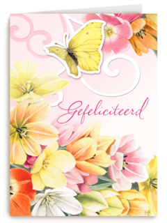 kleurrijke bloemetjes met vlinder