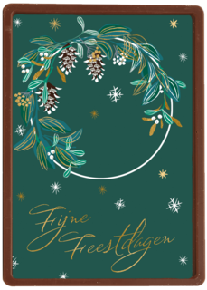 Stijlvolle kerstkaart kerstkrans