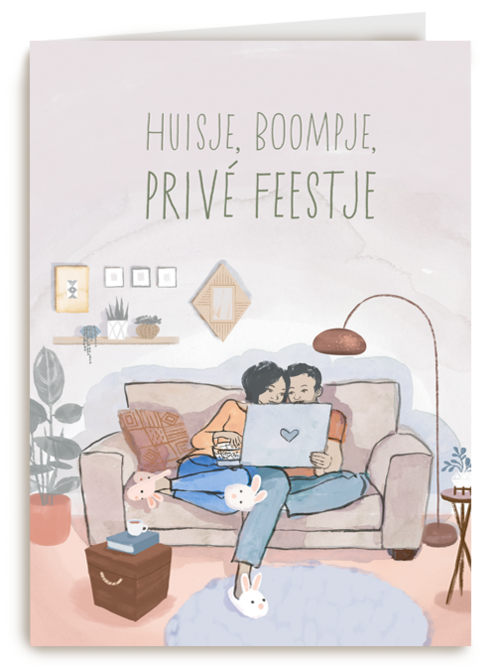 samenwonen kaart huisje boompje prive feestje