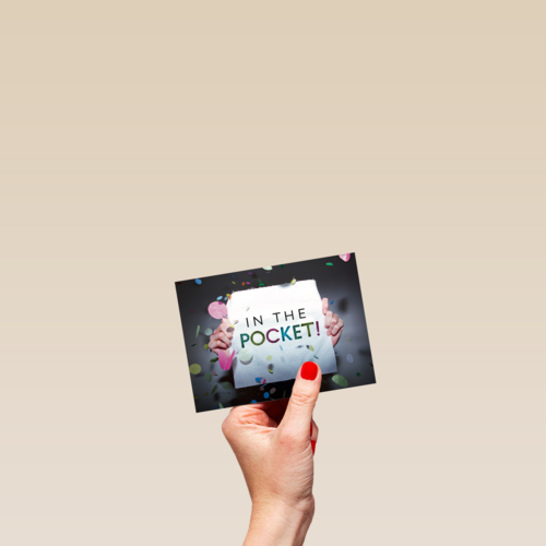 party decorations kaart met de tekst in the pocket