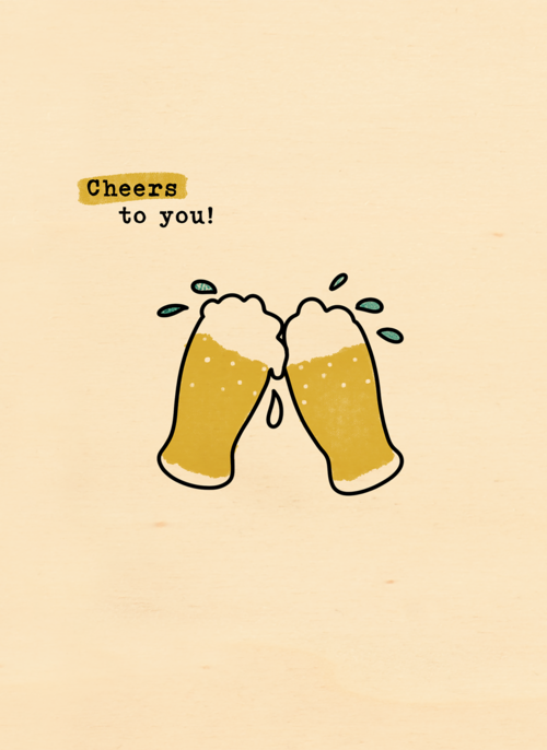 Houten Kaart Verjaardagskaarten | Verjaardagskaart Cheers To You Beer