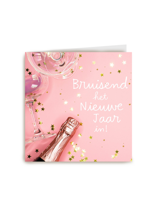nieuwjaarskaart bubbels bruisend het nieuwe jaar in