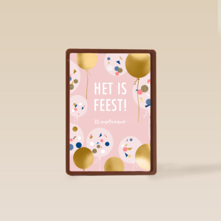 Uitnodiging feest of housewarming gouden ballonnen