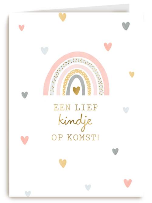een lief kindje op komst met regenboog