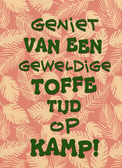 op kamp kaart toffe tijd