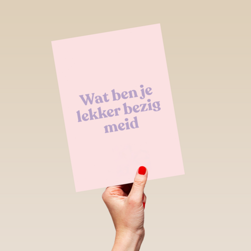 Succes kaart andc lekker bezig meid