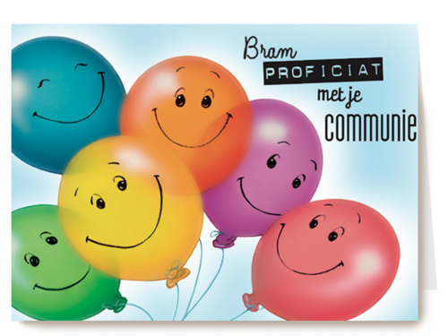 proficiat met jouw communie smilie ballonnen