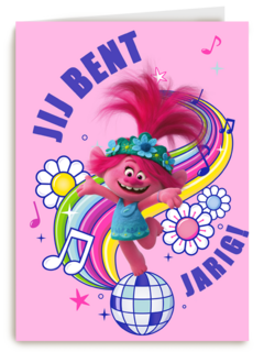 Verjaardagskaart Trolls jij bent jarig