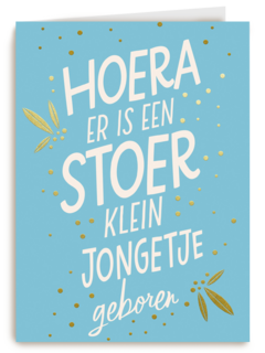 hoera er is een stoer klein jongetje geboren