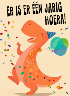 er is een jarig t rex hoera