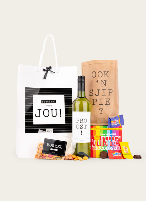 Tony Chocolonely Proost Borrelpakket In Geschenktas | Tony