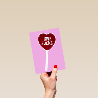 Valentijnskaart love sucks