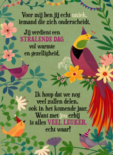 Verjaardagskaart stralende dag